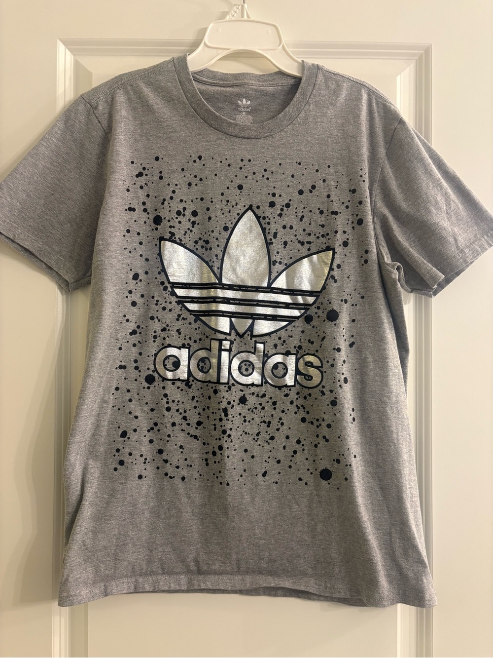 adidas Silver Trefoil Graphic Tee in Gray men’s medium